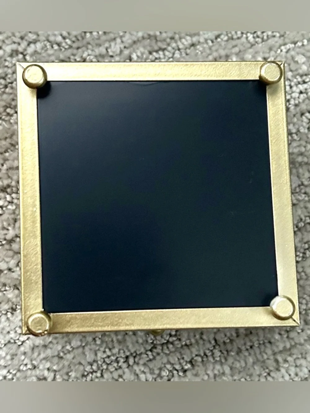 Fabulous Diamond Gold and Glass Jewelry Trinket Box Mirror 4” x 4” x 2.5” NEW
